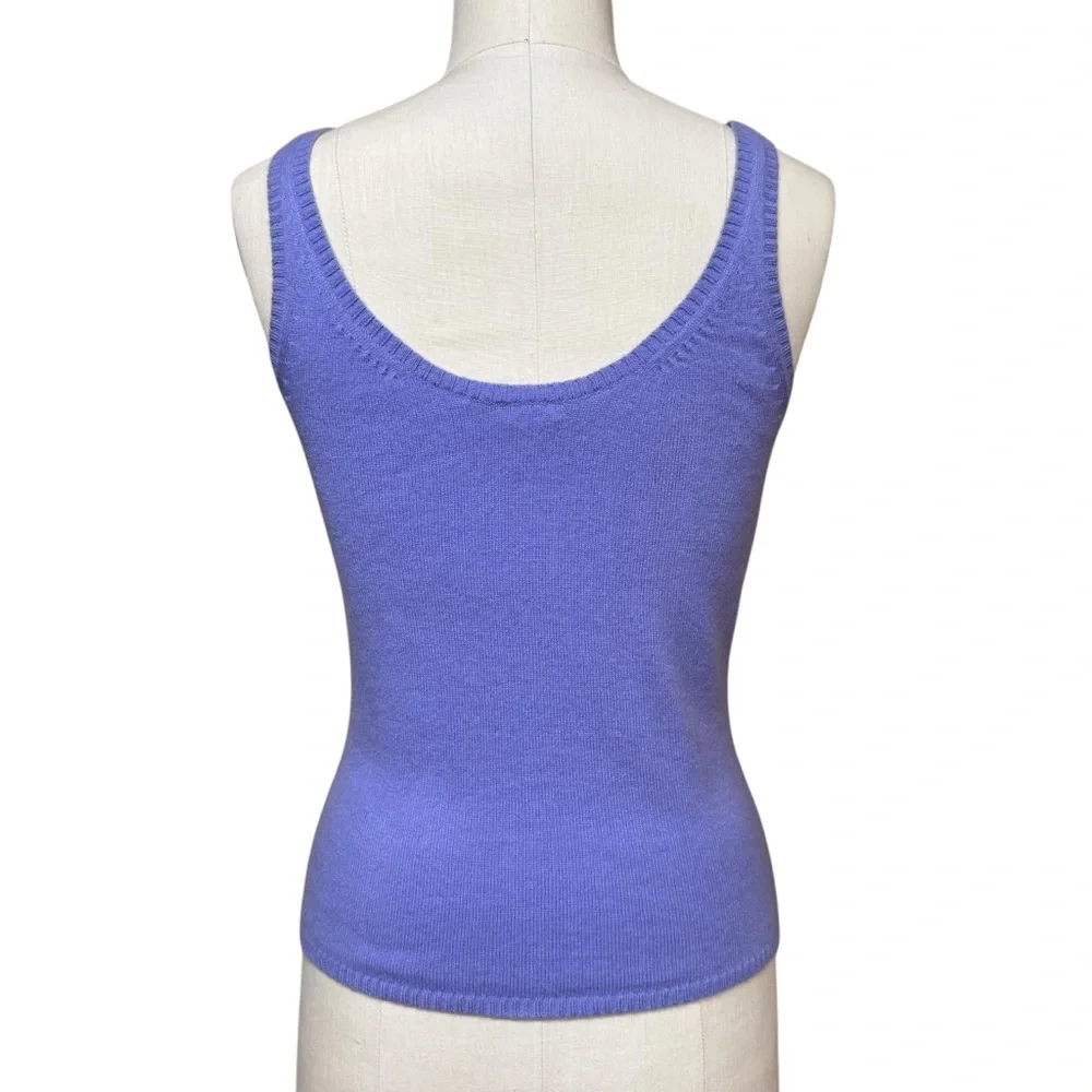 Bloomingdale’s Collection Fifty Nine Cashmere Tank Top Y2K Knit  S Preppy Layers - Picture 2 of 9